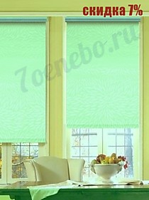 Рулонные шторы. 100% защита от солнца "Подсолнух". Цвет: Светло-зеленый